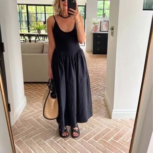 Free People "Dylan Midi Dress" Black, Low Back, Size S/M